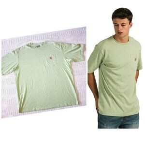 Carhartt Workwear Men Green T Shirt Size 2XL Loose Fit Lightweight